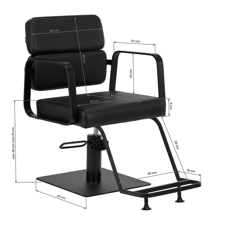 Kappersstoel Gabbiano Porto Zwart-Zwart - afbeelding 10