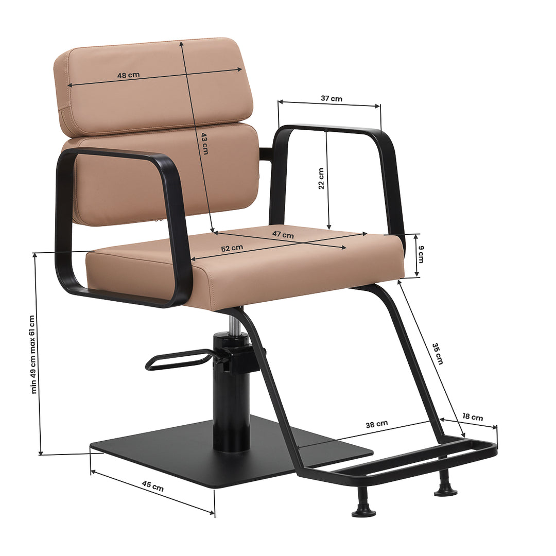 Kappersstoel Gabbiano Porto Zwart-Beige - afbeelding 8