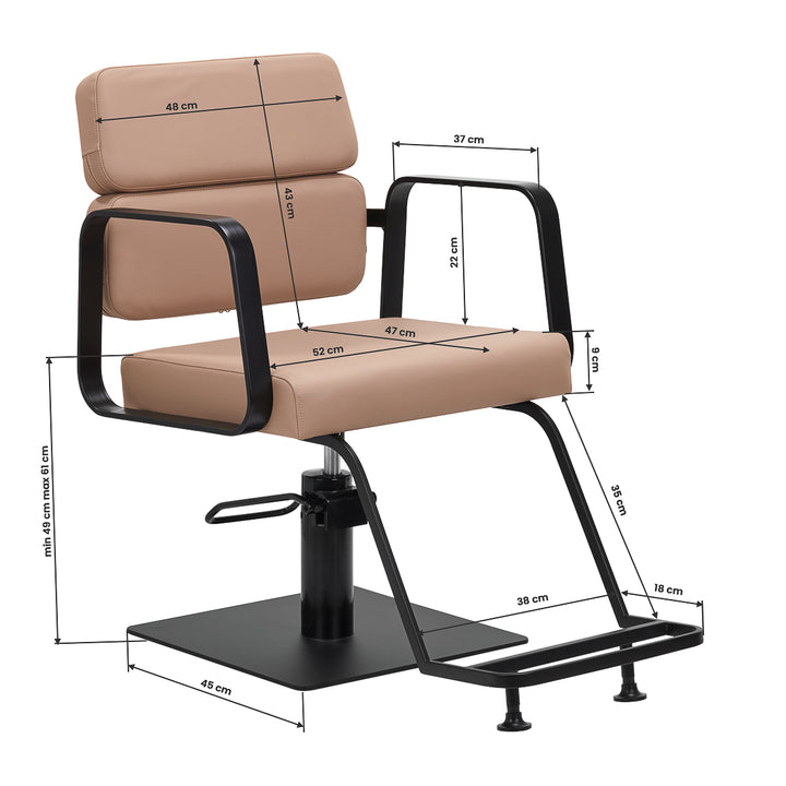 Kappersstoel Gabbiano Porto Zwart-Beige - afbeelding 8