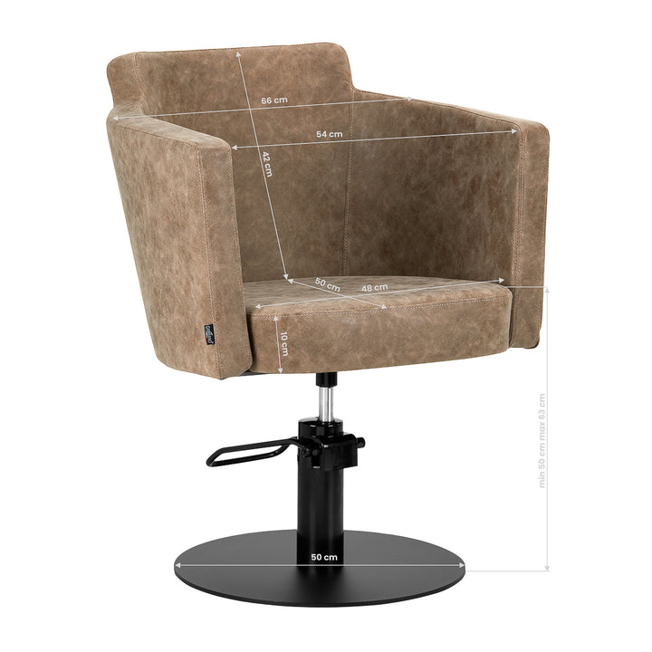 Kappersstoel Gabbiano Roma Oud Bruin - afbeelding 8