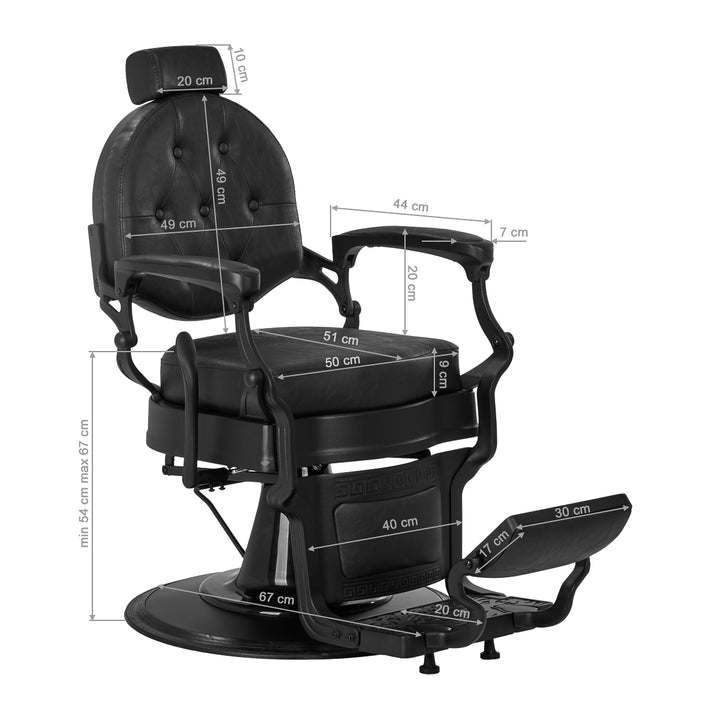 Barberstoel Gabbiano President Zwart - afbeelding 18