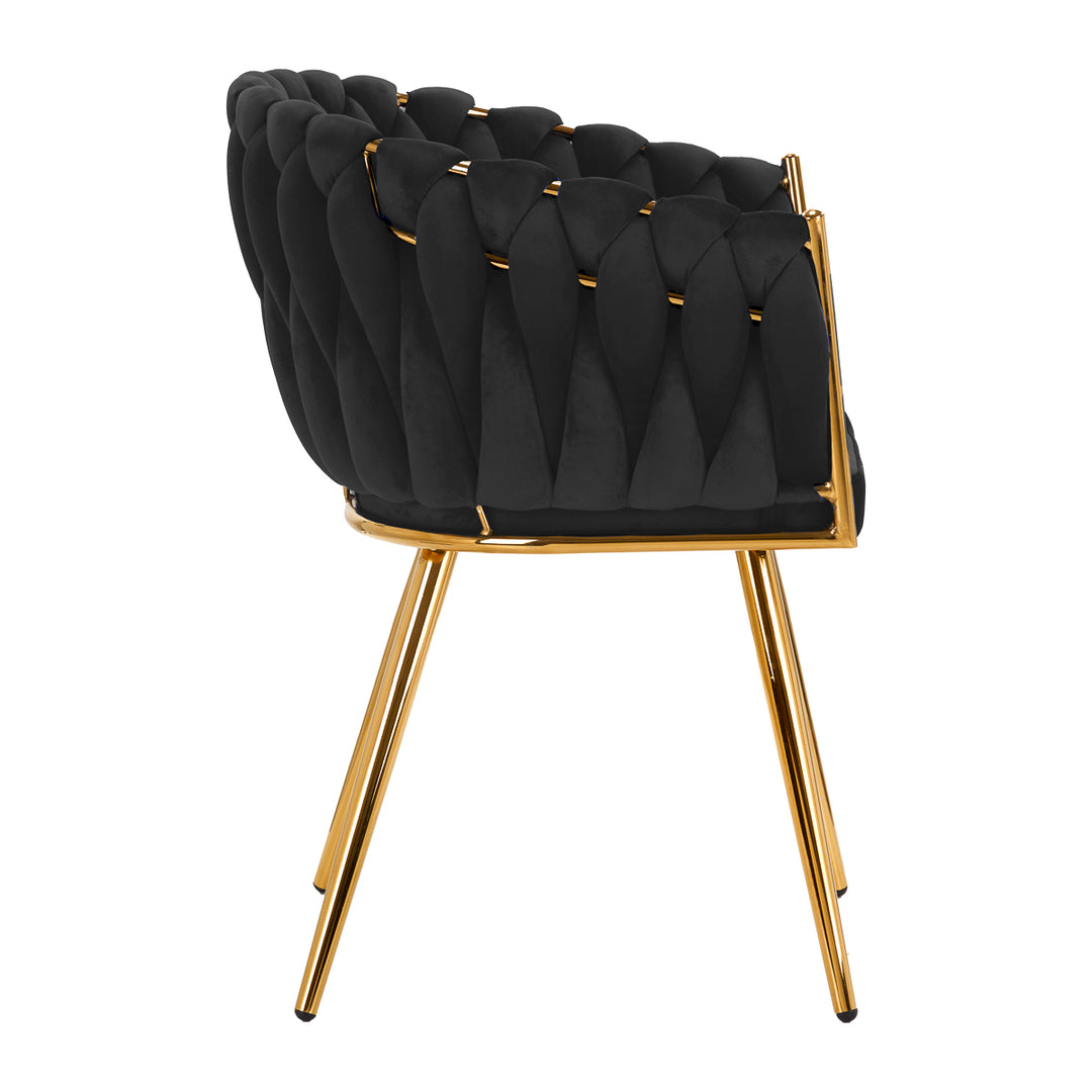 Salonstoel Fluweel Metaal 4Rico QS-GW06G Zwart - afbeelding 3