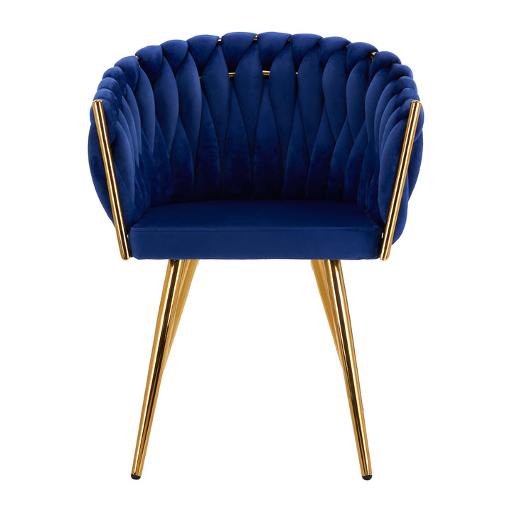 Salonstoel Fluweel Metaal 4Rico QS-GW06G Blauw - afbeelding 2