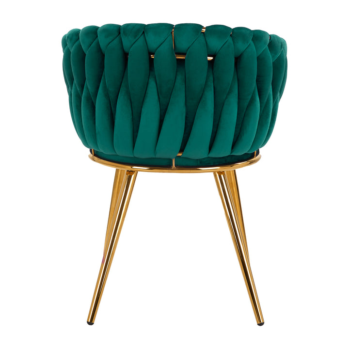 Salonstoel Fluweel Metaal 4Rico QS-GW06G Groen - afbeelding 4