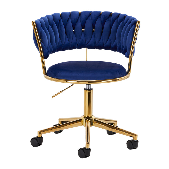 Salonstoel met Wielen Fluweel 4Rico QS-GW01G Blauw - afbeelding 2