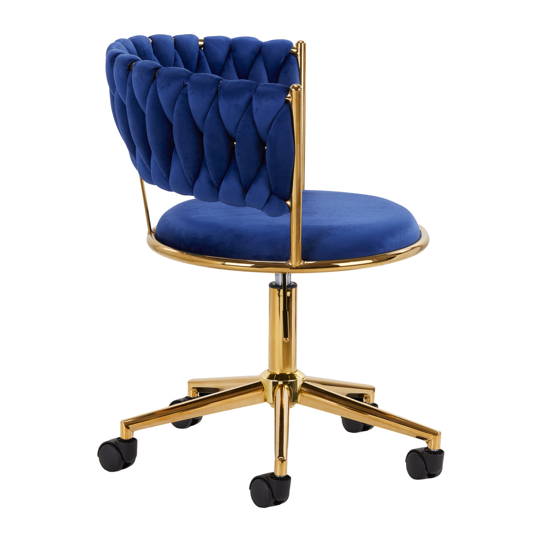 Salonstoel met Wielen Fluweel 4Rico QS-GW01G Blauw - afbeelding 3