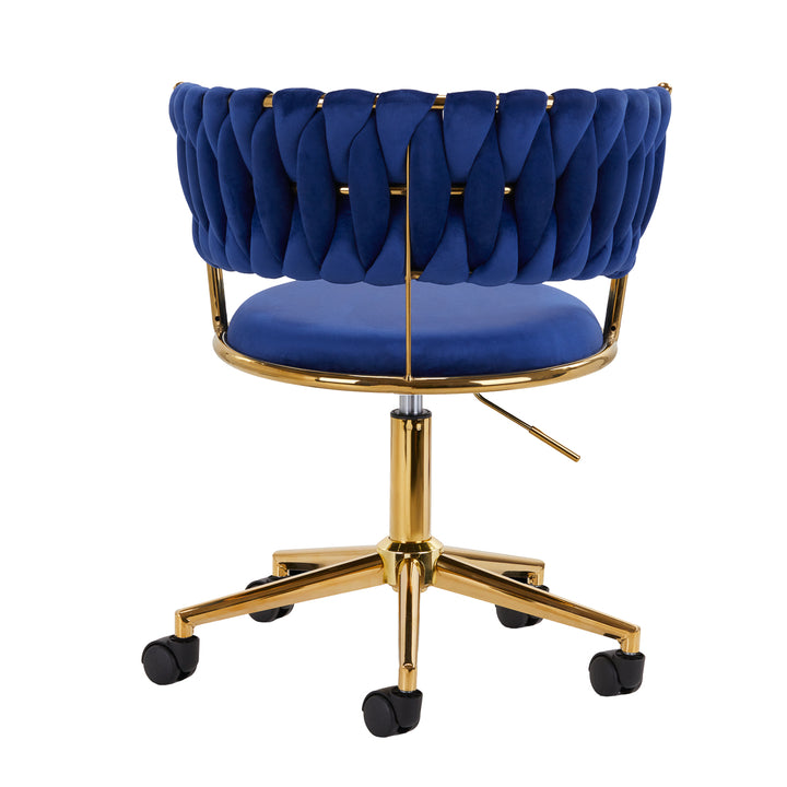 Salonstoel met Wielen Fluweel 4Rico QS-GW01G Blauw - afbeelding 4