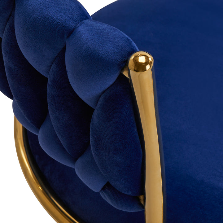 Salonstoel met Wielen Fluweel 4Rico QS-GW01G Blauw - afbeelding 5