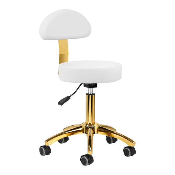 Taburet Justerbar AM-304G Guld-Hvid