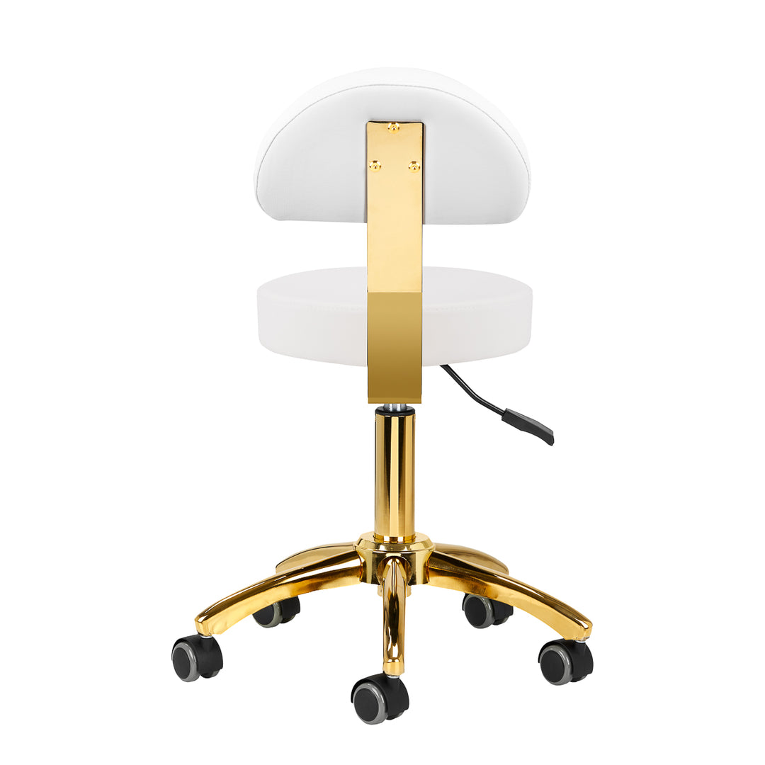 Tabouret Verstelbaar AM-304G Goud-Wit - afbeelding 4
