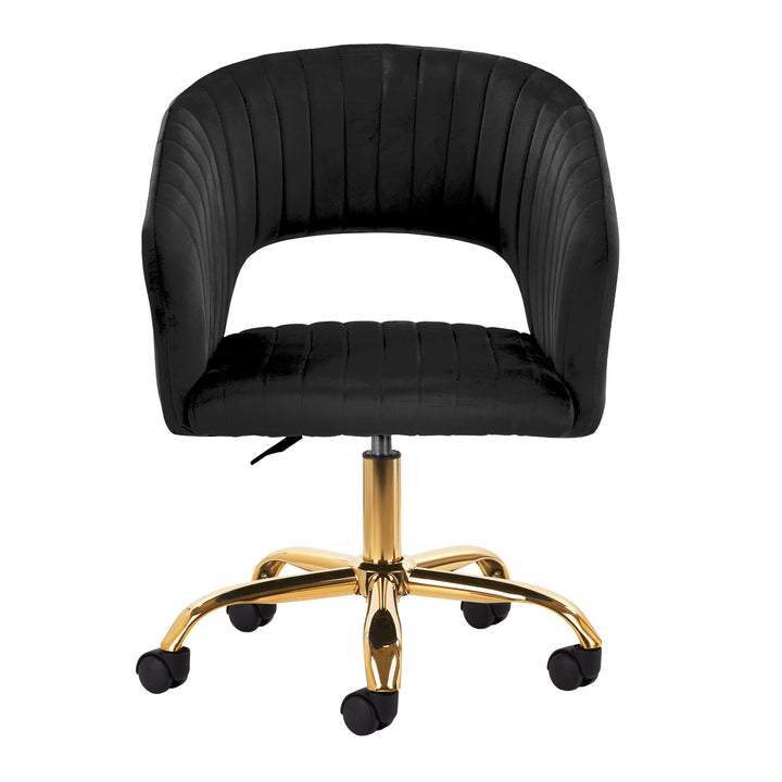 Salonstoel met Wielen Fluweel 4Rico QS-OF212G Zwart - afbeelding 2
