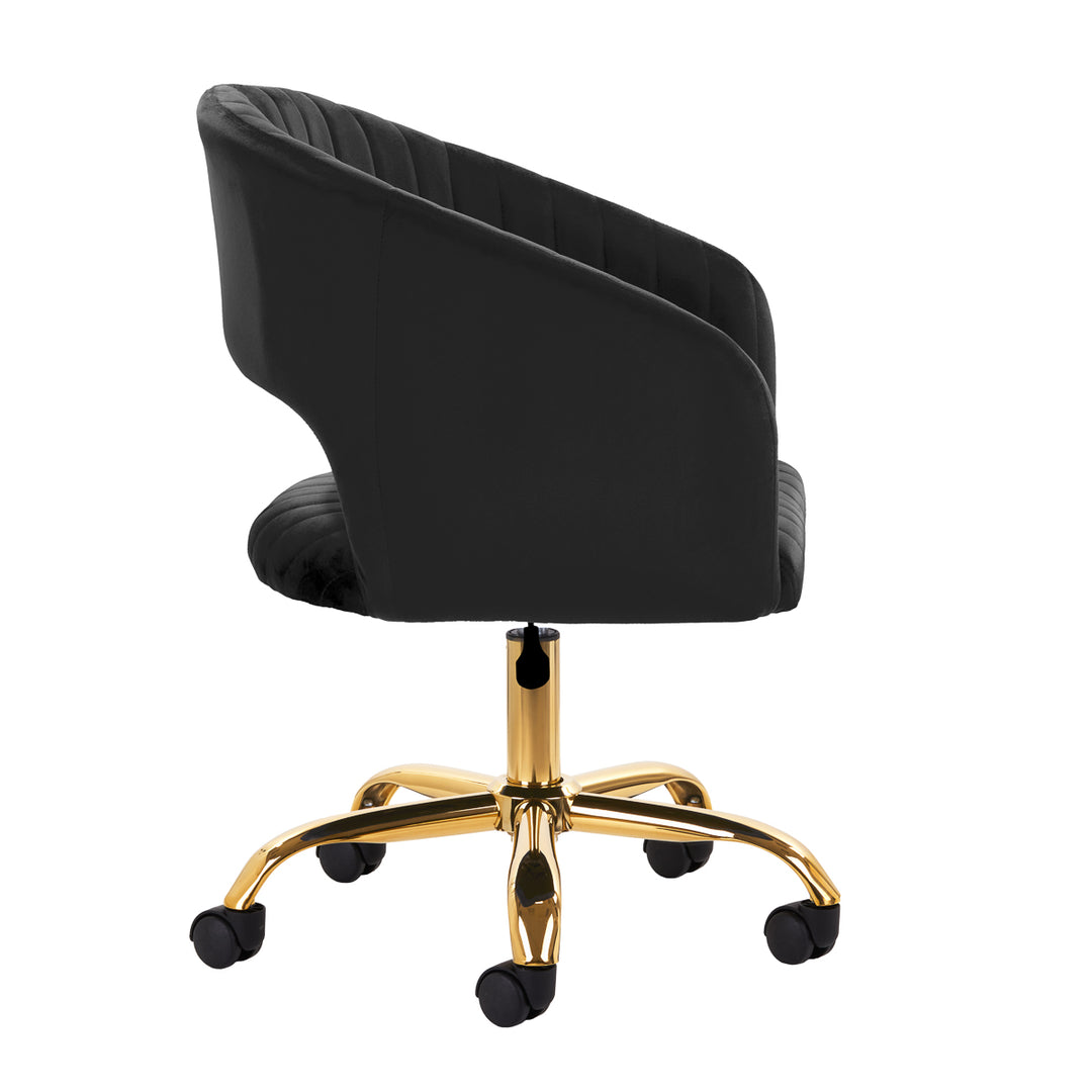 Salonstoel met Wielen Fluweel 4Rico QS-OF212G Zwart - afbeelding 3