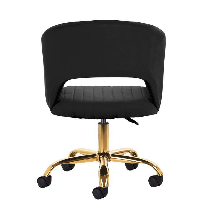 Salonstoel met Wielen Fluweel 4Rico QS-OF212G Zwart - afbeelding 4