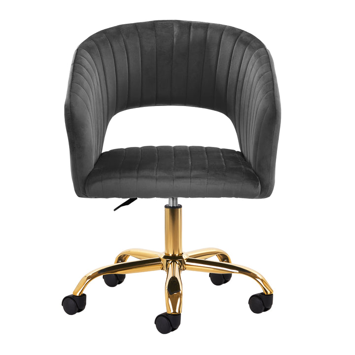 Salonstoel met Wielen Fluweel 4Rico QS-OF212G Grijs - afbeelding 2