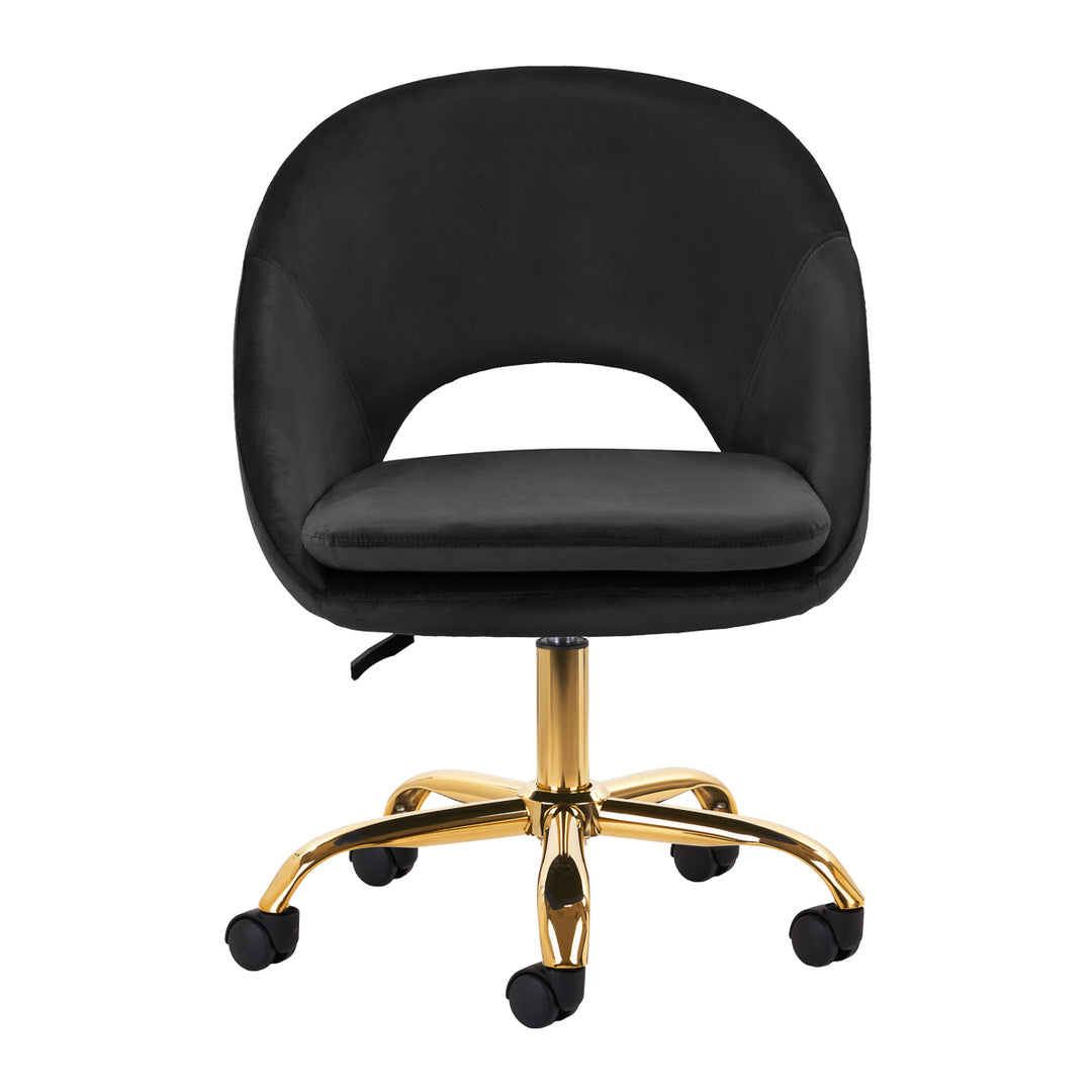 Salonstoel met Wielen Fluweel 4Rico QS-MF18G Zwart - afbeelding 2