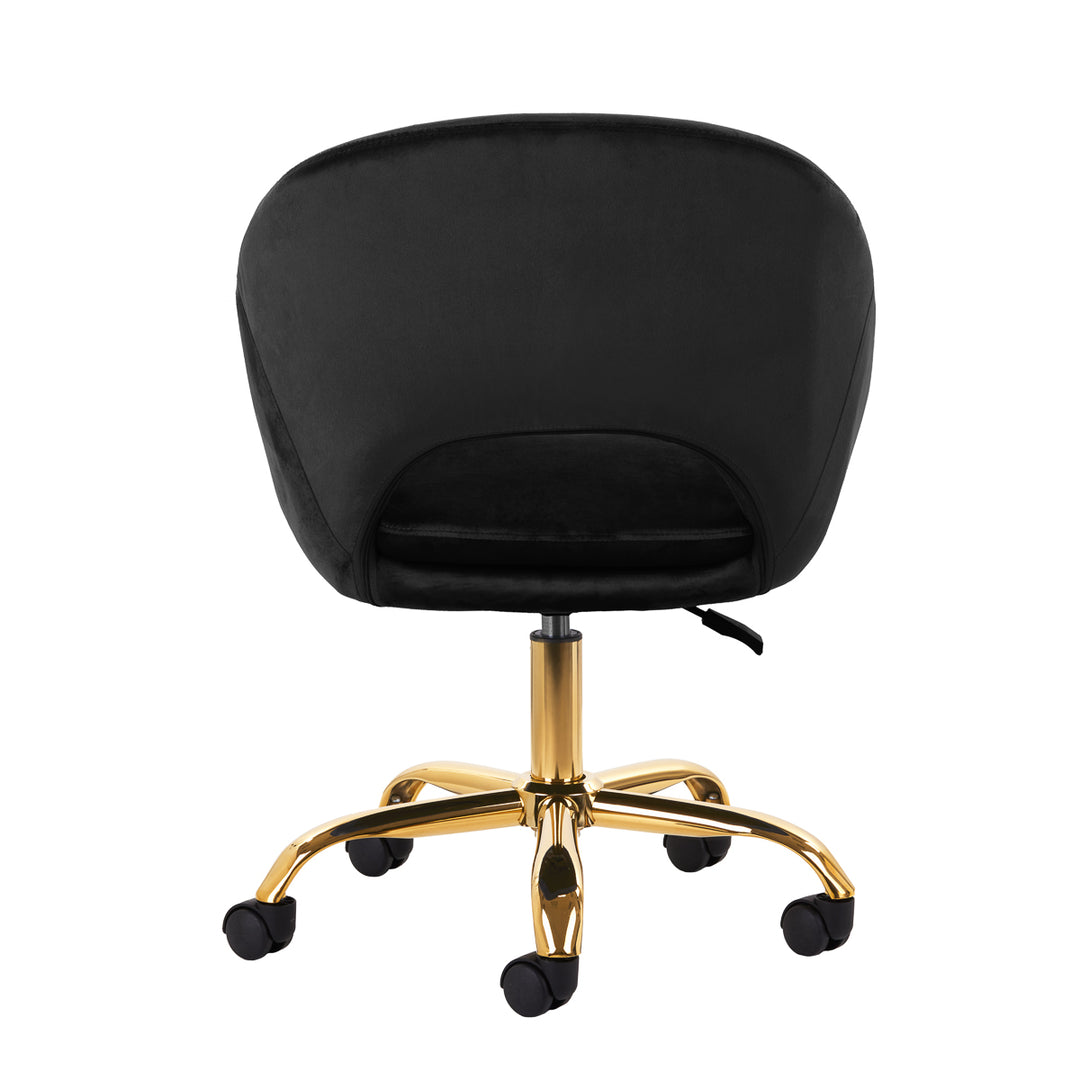 Salonstoel met Wielen Fluweel 4Rico QS-MF18G Zwart - afbeelding 4