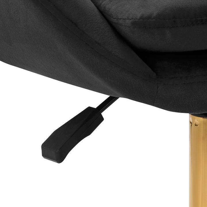 Salonstoel met Wielen Fluweel 4Rico QS-MF18G Zwart - afbeelding 7