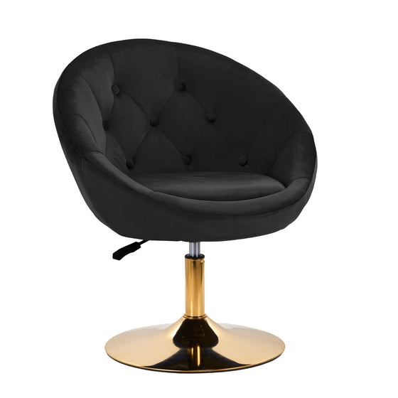 Drejestol fløjl justerbar 4Rico QS-BL12B - Sort