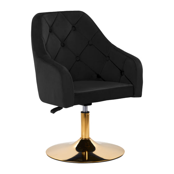 Drejestol fløjl justerbar 4Rico QS-BL14G - Sort