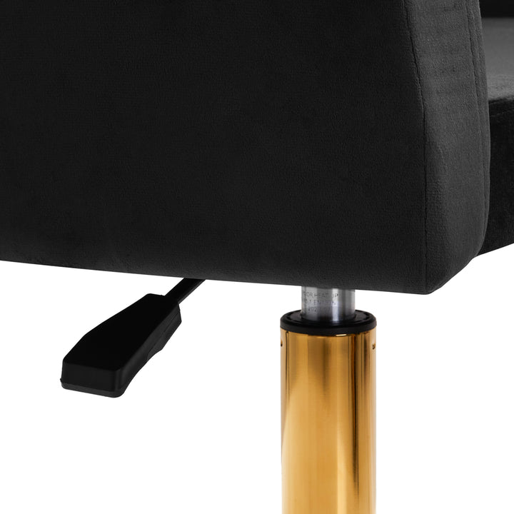 Draaistoel Fluweel Verstelbaar 4Rico QS-BL14G Zwart - afbeelding 8