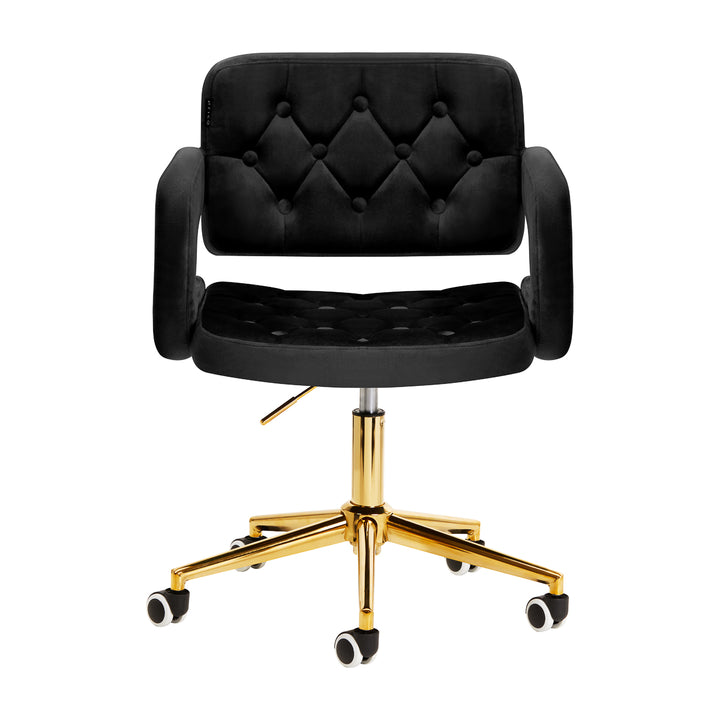 Salonstoel Fluweel Verstelbaar 4Rico QS-OF213G Goud-Zwart - afbeelding 2