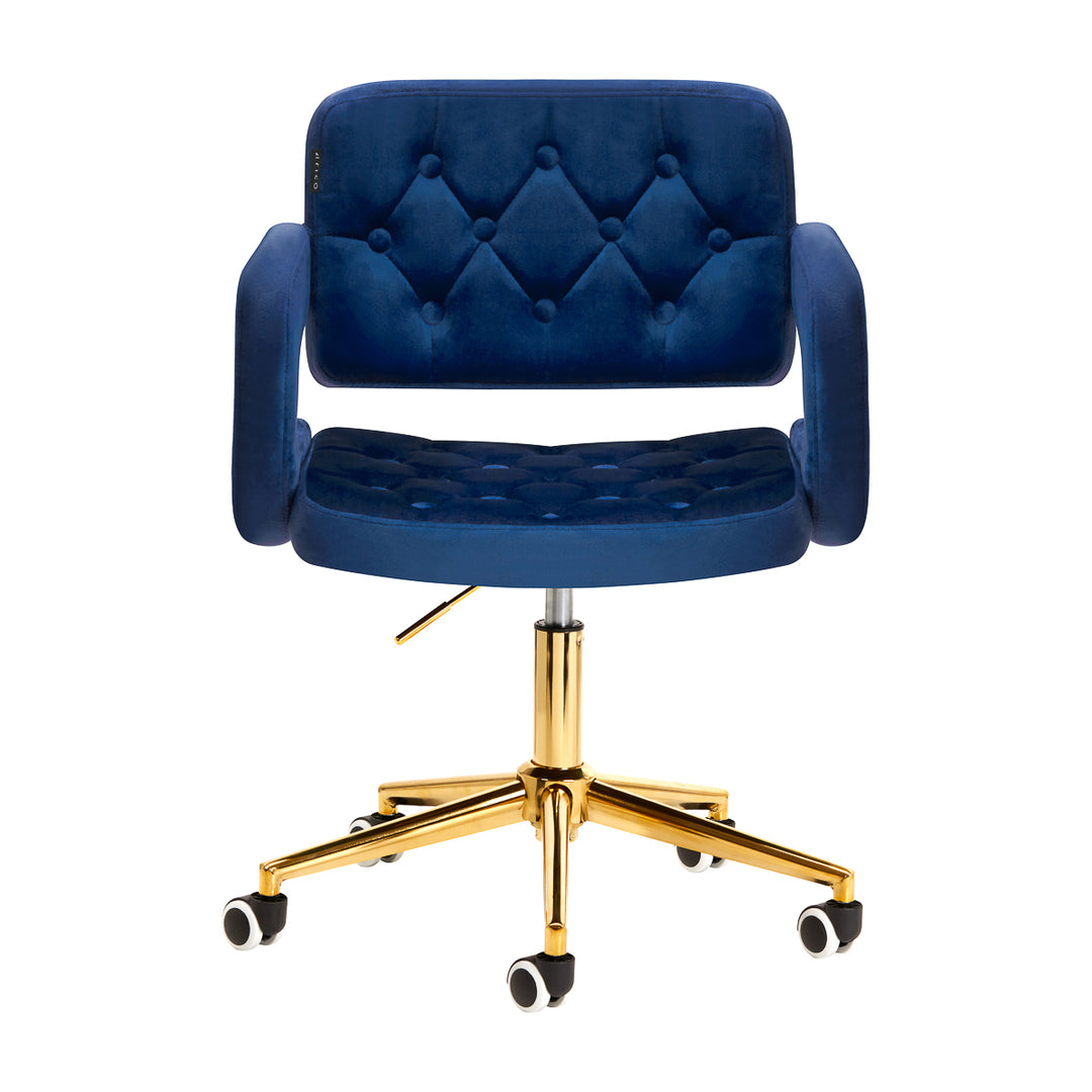 Salonstoel Fluweel Verstelbaar 4Rico QS-OF213G Goud-Marineblauw - afbeelding 2