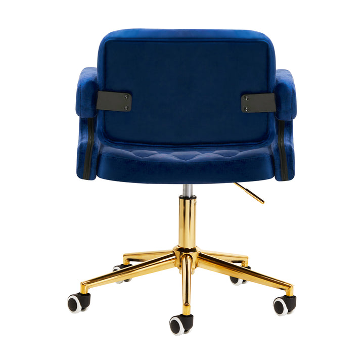 Salonstoel Fluweel Verstelbaar 4Rico QS-OF213G Goud-Marineblauw - afbeelding 3