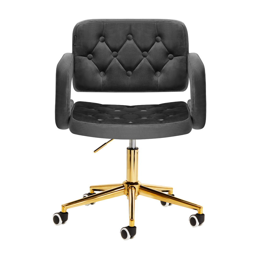 Salonstoel Fluweel Verstelbaar 4Rico QS-OF213G Goud-Grijs - afbeelding 2