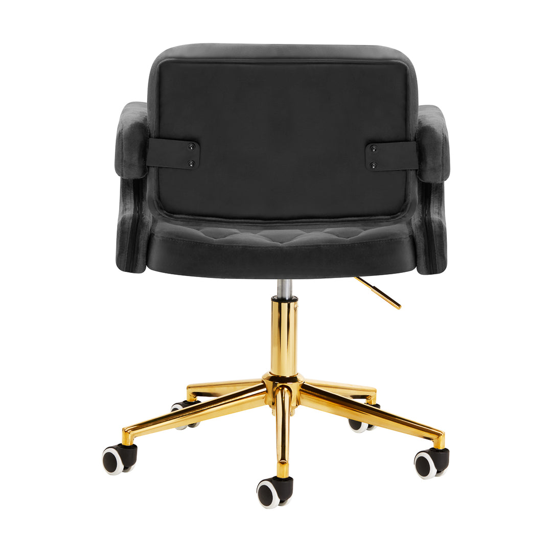 Salonstoel Fluweel Verstelbaar 4Rico QS-OF213G Goud-Grijs - afbeelding 3