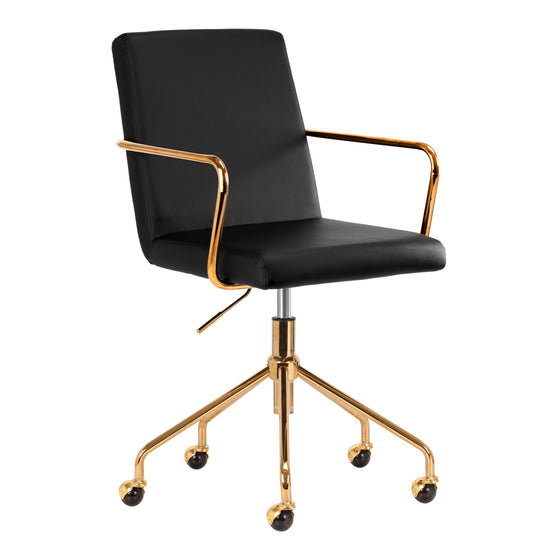 Salonstol med hjul QS-OF211G - Guld/Sort