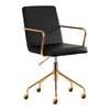 Salonstoel met Wielen QS-OF211G Goud-Zwart