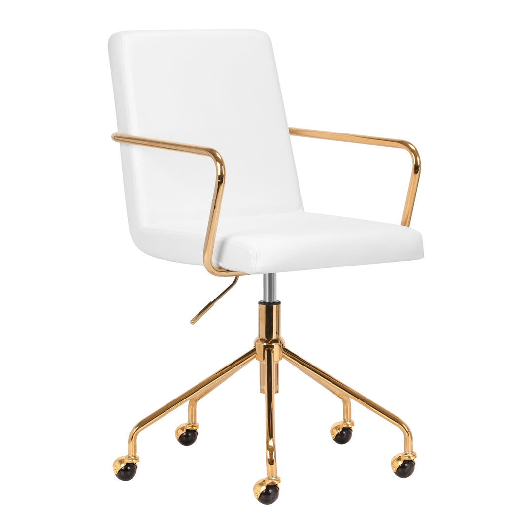Salonstoel met Wielen QS-OF211G Goud-Wit