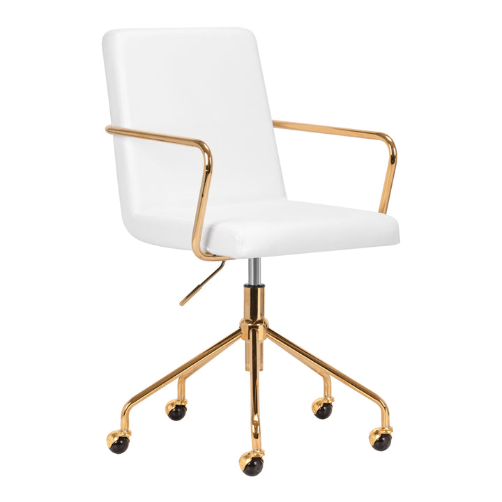 Salonstoel met Wielen QS-OF211G Goud-Wit