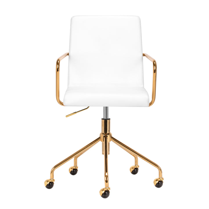 Salonstoel met Wielen QS-OF211G Goud-Wit - afbeelding 2