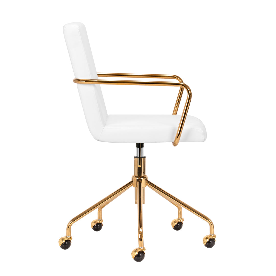 Salonstoel met Wielen QS-OF211G Goud-Wit - afbeelding 3