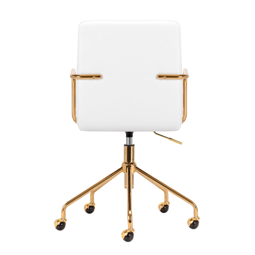 Salonstoel met Wielen QS-OF211G Goud-Wit - afbeelding 4