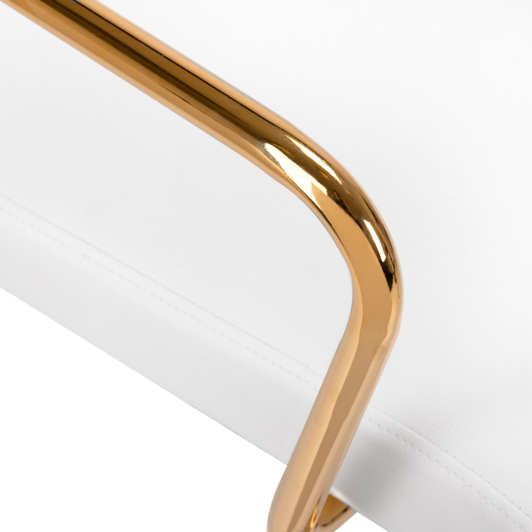 Salonstoel met Wielen QS-OF211G Goud-Wit - afbeelding 5