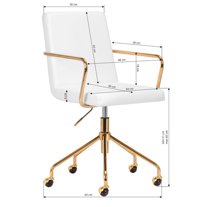 Salonstoel met Wielen QS-OF211G Goud-Wit - afbeelding 9