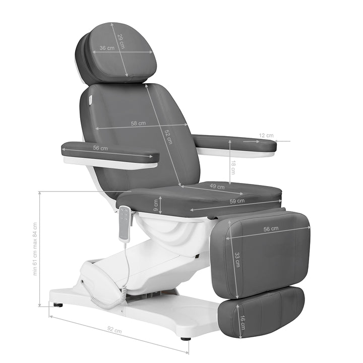 Behandlingsstol Elektrisk Sillon Classic 3 Motorer Grå - billede 20