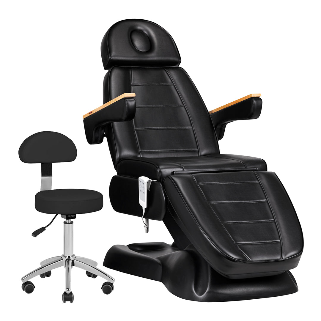 Behandelstoel Elektrisch Sillon Lux 273B 3 Motoren met Kruk Zwart
