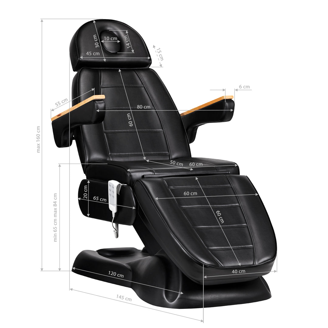 Behandelstoel Elektrisch Sillon Lux 273B 3 Motoren met Kruk Zwart - afbeelding 18