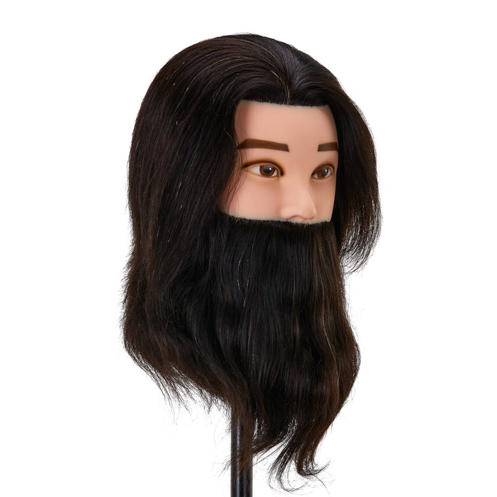 Kappershoofd met Baard Gabbiano WZ4 Echt Haar Zwart - afbeelding 2