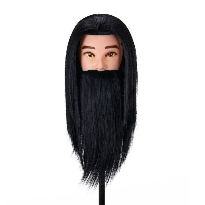 Kappershoofd met Baard Gabbiano WZ4 Synthetisch Haar Zwart - afbeelding 2