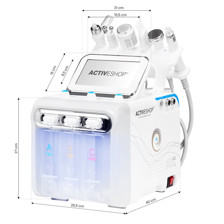 Hydrodermabrasie Apparaat 6-in-1 Hydrogen H2+ New Generation Wit - afbeelding 9