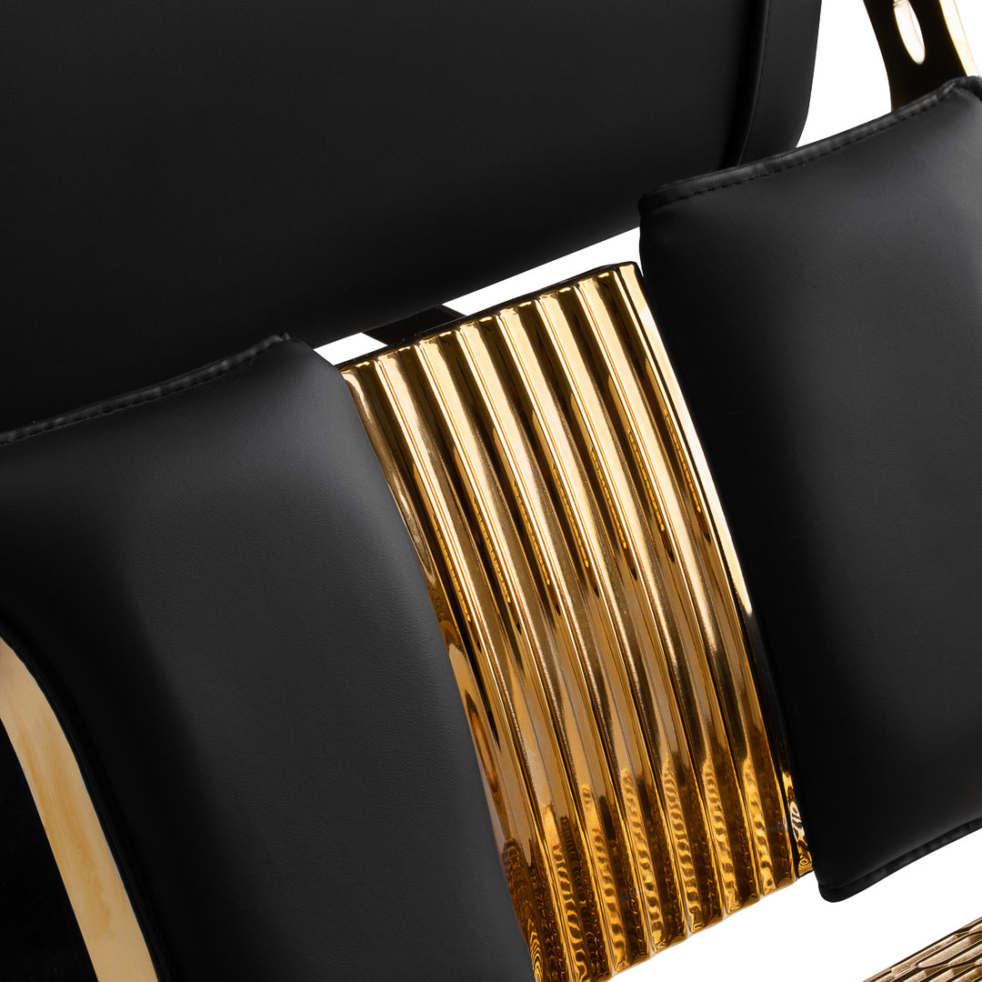 Barberstoel Gabbiano Leonardo Goud-Zwart - afbeelding 11