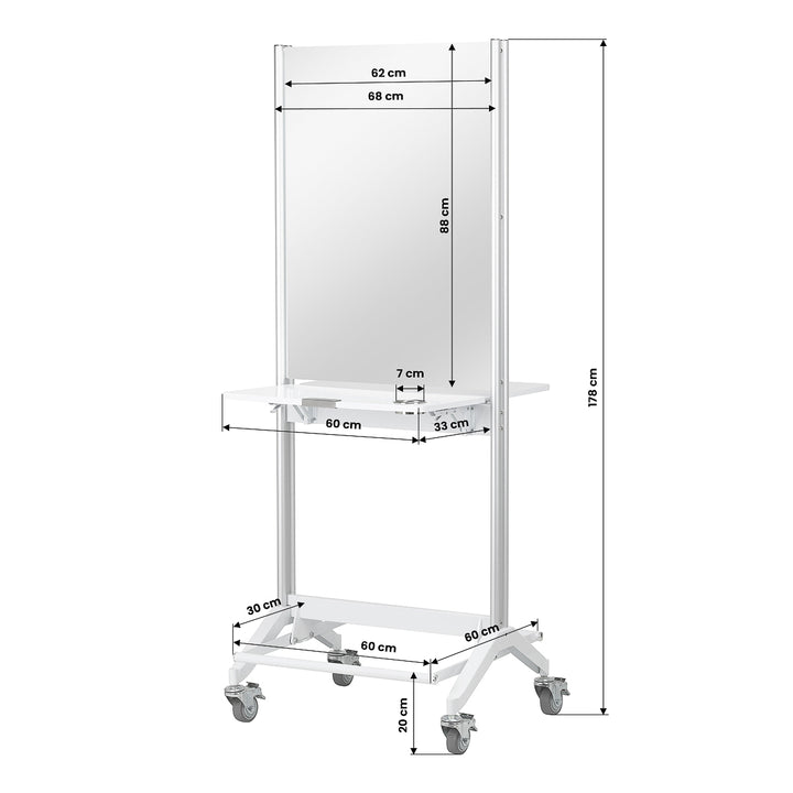 Kaptafel Mobiel Kapperssalon Gabbiano Dubbelzijdig MI-03 Wit - afbeelding 11