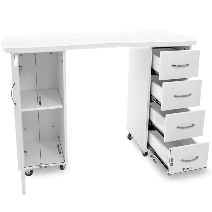 Manicure Tafel 2027 Wit met Wielen - afbeelding 6