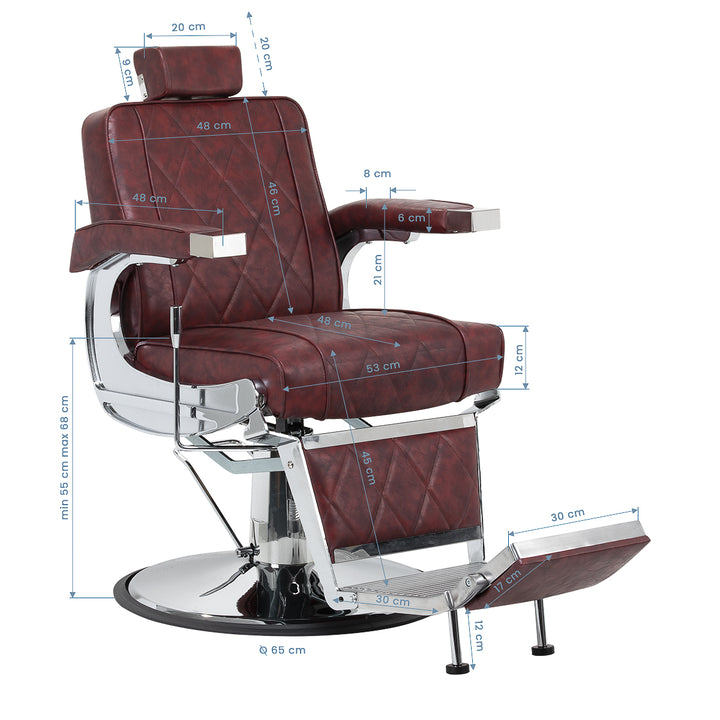 Barberstoel Hair System BM88066 Bordeauxrood - afbeelding 17