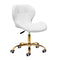 Salonstol med Hjul Justerbar 4Rico QS-06 Guld-Hvid