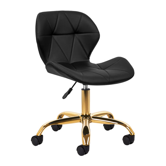 Salonstol med Hjul Justerbar 4Rico QS-06 Guld-Sort
